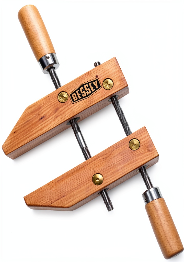 Bessey HS-12 hand screw clamp in use on a wooden workbench