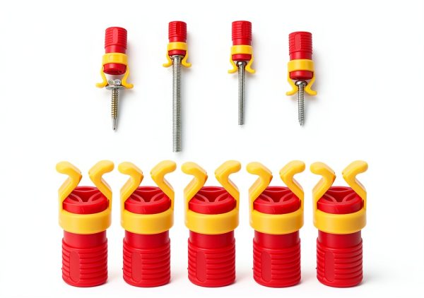 BORDSTRACT Hand Screw Clamp Holder ABS Plastic Red 40mm-2