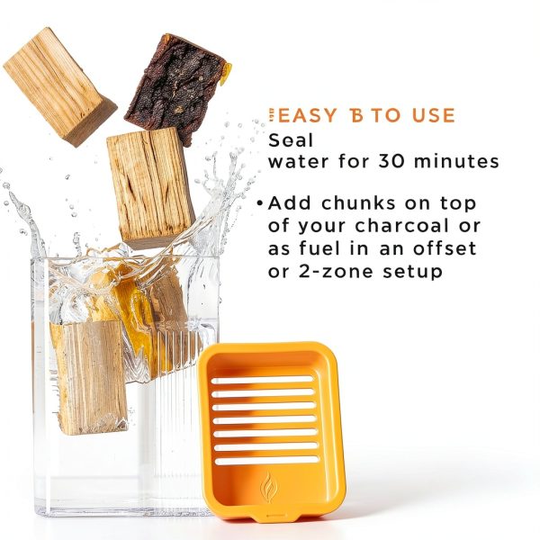 Fire & Flavor Premium All Natural Wood Chunk Bundle for Smokers - Wood Chunks for Smoking - Smoker Wood Chunks - Smoker Accessories Gifts for Men and Women - Oak, Apple, Hickory-2