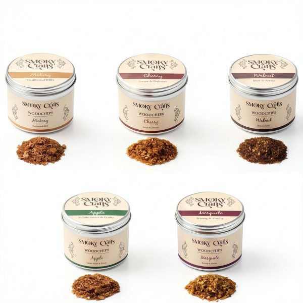 5 x 2oz Wood Chips for Cocktail Smoker (Set of 5: Cherry, Hickory, Apple, Mesquite, Walnut) - 5 Flavors of Smoking Gun Wood Chips - Whiskey Gifts for Men-3