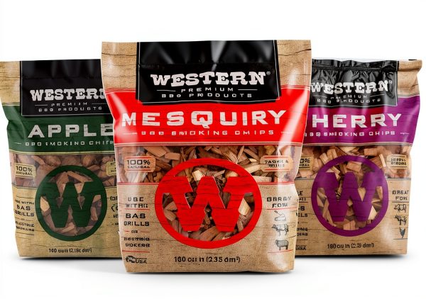 Western BBQ Smoking Wood Chips 4‑Pack – Apple, Mesquite, Hickory,-0