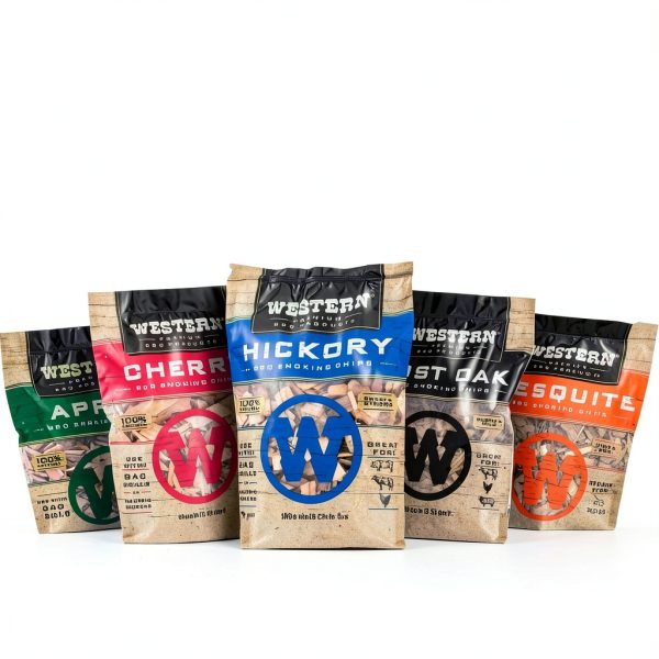 Western BBQ Smoking Wood Chips 4‑Pack – Apple, Mesquite, Hickory,-1